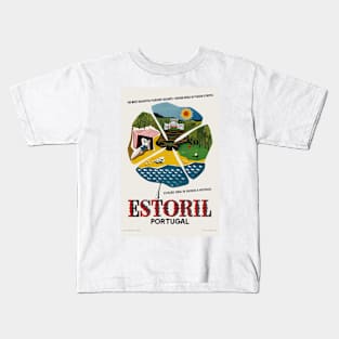 Estoril Portugal Vintage Travel Poster Kids T-Shirt